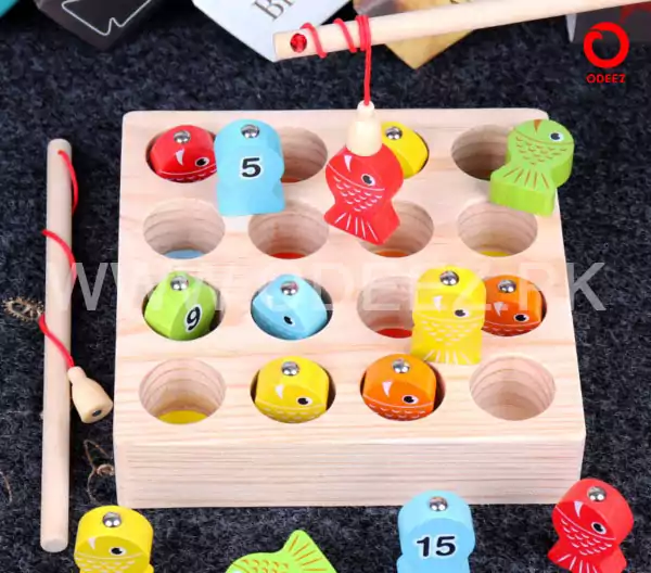 Solid Wooden Digital Magnetic Fishing - Buy Educational Toys