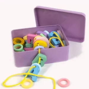 Wooden ABC Letters & Rings Lacing Activity 2