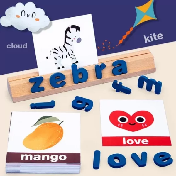 Zebra Vocabulary Building Wooden Spelling Game