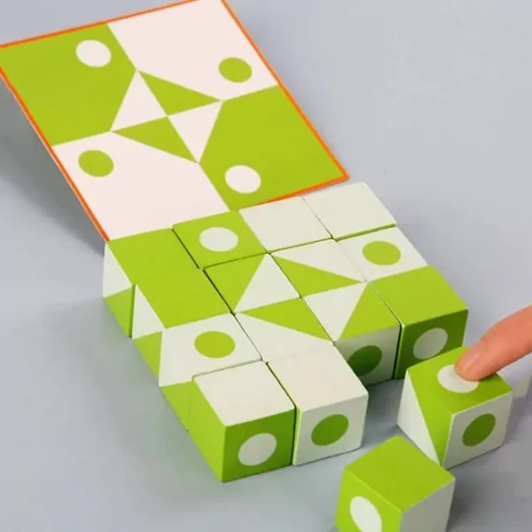 Wooden 3D Montessori Geometry Pattern Blocks