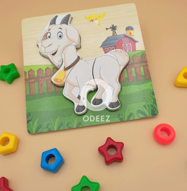 Wooden 3D Magnetic Jigsaw Puzzle - Goat
