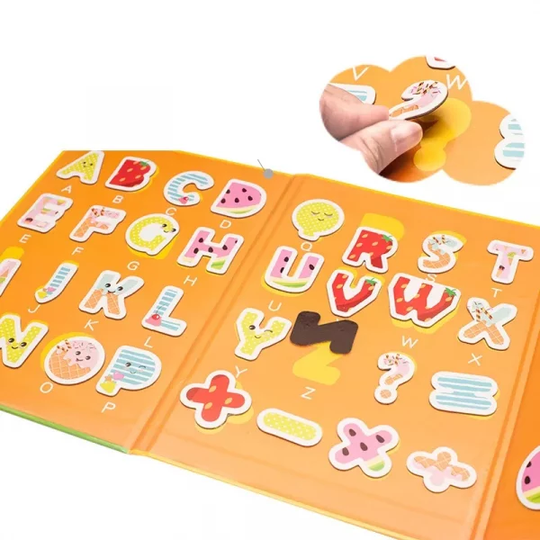 Magnetic Letters & Numbers Puzzle with Drawing Pad