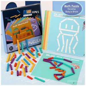 Mental Math Puzzle Blocks with Pattern Cards - 69 Pieces