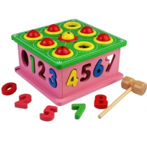 9 in 1 Solid Ball Hammering & Number Sorting Wooden Set