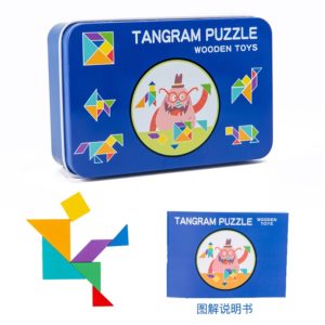Wooden Tangram Pattern Puzzle Blocks for Kids - 003