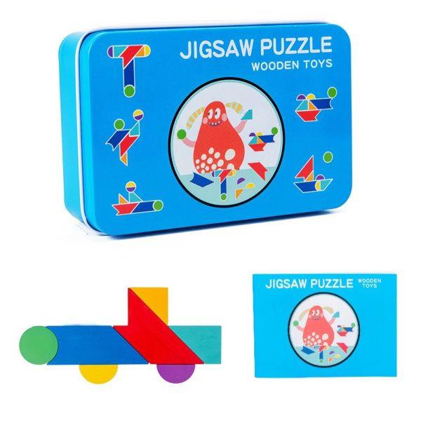 Wooden Jigsaw Pattern Puzzle Blocks for Kids - 004