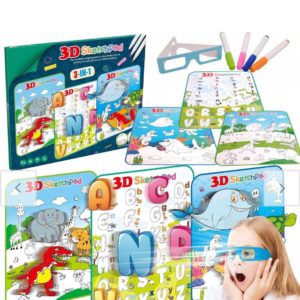 3 in 1 3D Washable Learning Fun Sketchpad with Glasses