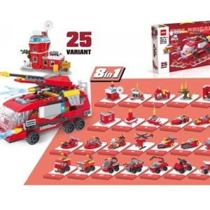 Fire Brigade 8 in 1 Building Blocks 25 Variant - 686 pieces