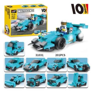 Decool Multi Blue Ghost Racing Cars 10 Models 31031 - 201 pieces