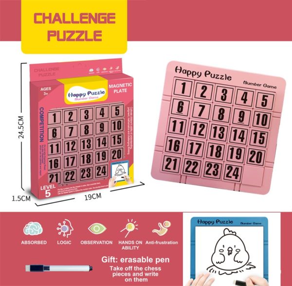 1-24 Math Sliding Challenge Puzzle with Writing board