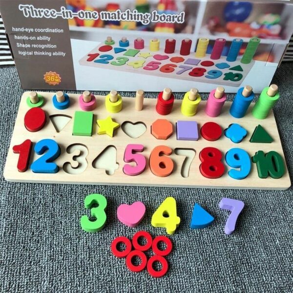 3 in 1 Learning Matching Shape & Number Board