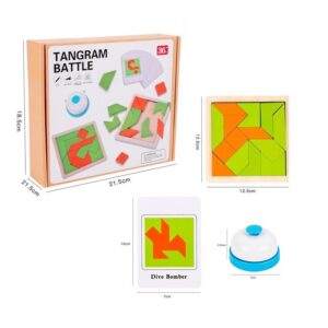 Wooden Tangram Battle Multiplayer Challenge - 60 Cards