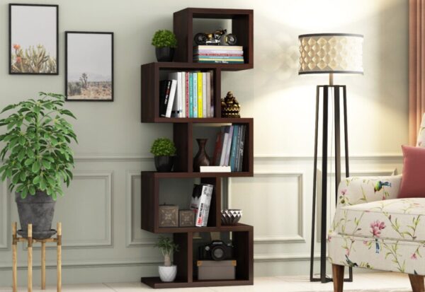 Brown Put Up Multifunctional Wood Shelves/Desk - B36