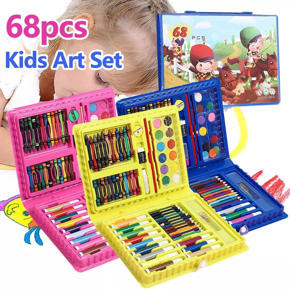 Buy Sunnyglade 145 Piece Deluxe Art Set, Wooden Art Box & Drawing Kit with  Crayons, Oil Pastels, Colored Pencils, Watercolor Cakes, Sketch Pencils,  Paint Brush, Sharpener, Eraser, Color Chart (Cherry) Online at