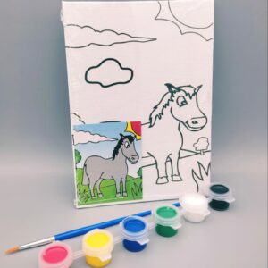 Kids Mini Canvas Painting Panel with 6 Colors - 318