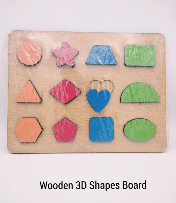 Wooden 3D Shapes Learning Board