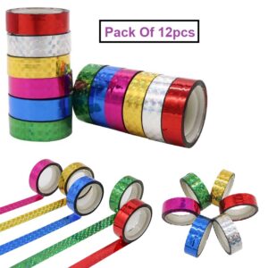 Colorful Glitter Wrapping Tape 12 Pieces