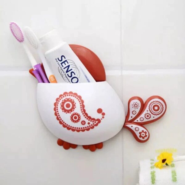 Bird Pattern Suction Cup Tooth Brush Holder - 092