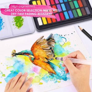 Giorgione Artist Solid Water Colors with Brush & Pen - 12 Colors