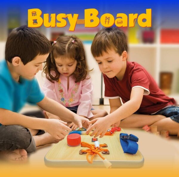 Wooden Small Montessori Busy Activity Learning Board - 007