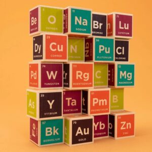 Periodic Table Elemental Wooden Blocks - 20 Pieces