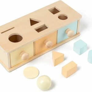 Shape Sorter and Object Permanence Montessori Box - 002