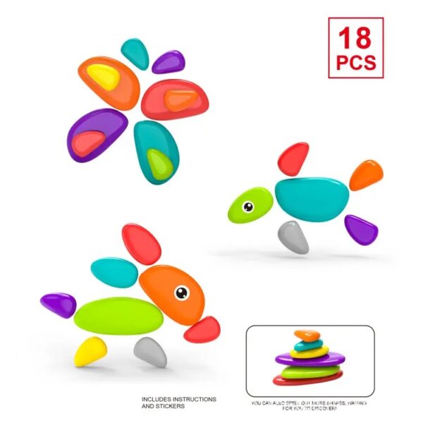 Interesting Colored Pebbles Stacking Blocks 18 Pieces - 044