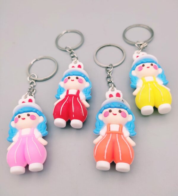 Charming Doll Rubber Keychain for Kids - 834