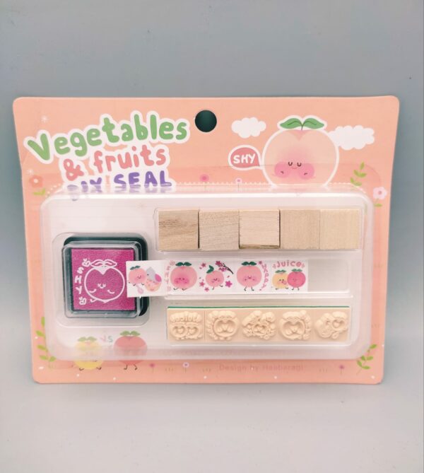 DIY Vegetables & Fruits Wooden Stamp Set - 713