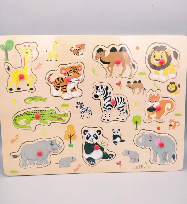 Wild Animal Board With Plastic Knob