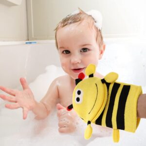 Cartoon Bath Scrubbing Gloves - Honey Bee