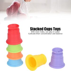 Colorful Soft Rubber Stacking Cups - 6 pieces