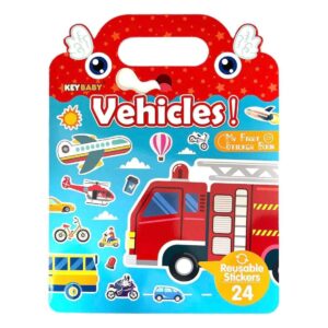 Vehicles Learning Reusable Stickers - 24 Pieces