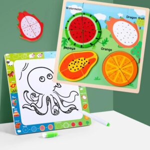 2in1 Wooden Jigsaw Puzzle and Writing Board Kit - 288
