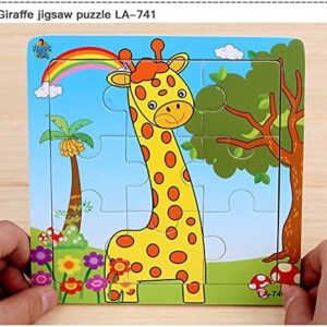 Wooden Jigsaw Pattern Puzzle with Guide - 9 Pieces