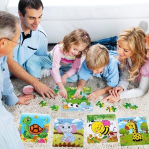 Wooden Jigsaw Pattern Puzzle with Guide - 16 Pieces