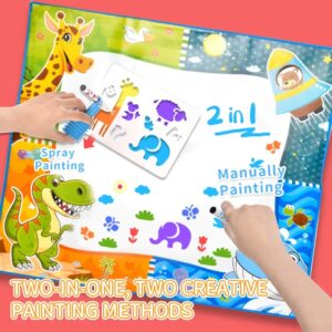 2in1 Write and Spray Painting Magic Blanket - Animal
