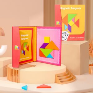 Wooden Tangram Magnetic Puzzle Pattern Book - 542