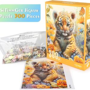 Cute Tiger Flower Grove Jigsaw Puzzles for Adults - 300 pieces
