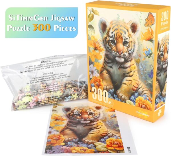 Cute Tiger Flower Grove Jigsaw Puzzles for Adults - 300 pieces