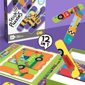 12in1 Vehicle Cognition Stick Pattern Puzzles - 36 pieces