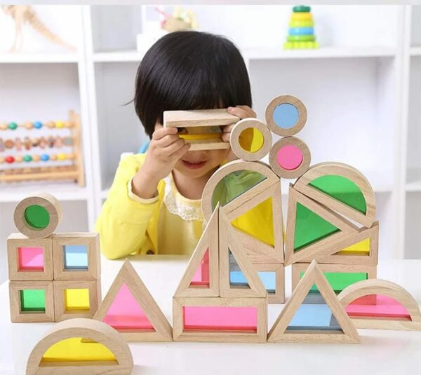 Wooden Constructive Playthings Color Mixing Building Blocks - 24 pieces