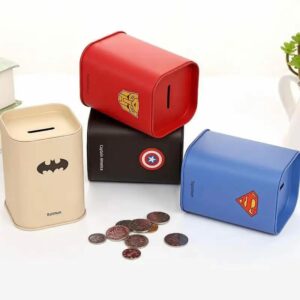 Metal Safe Money Box with Superhero Design For Kids - 99A