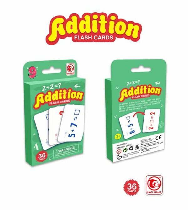 Children Learning Flashcards 36 Cards - Addition