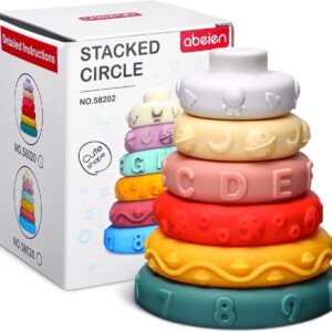 Animal Letters Shape Building Stacked Circle - 6 Rings