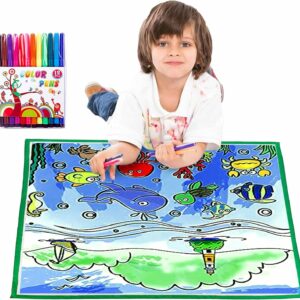 Washable Coloring Mat with Markers Apron and Gloves - 991