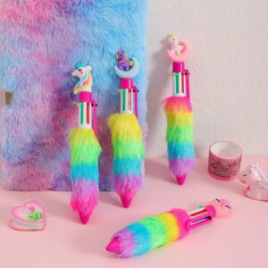 6in1 Unicorn Plush Color Feather Ball Pen