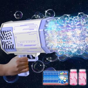 Bubble Rechargeable Machine Blaster Gun with Lights - 69 Holes